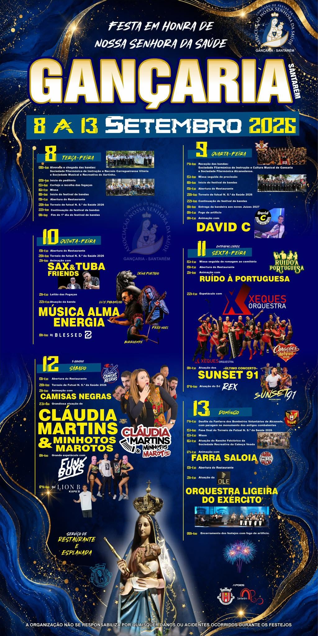 Cartaz Festas da Sra. da Saúde na Gançaria 2026